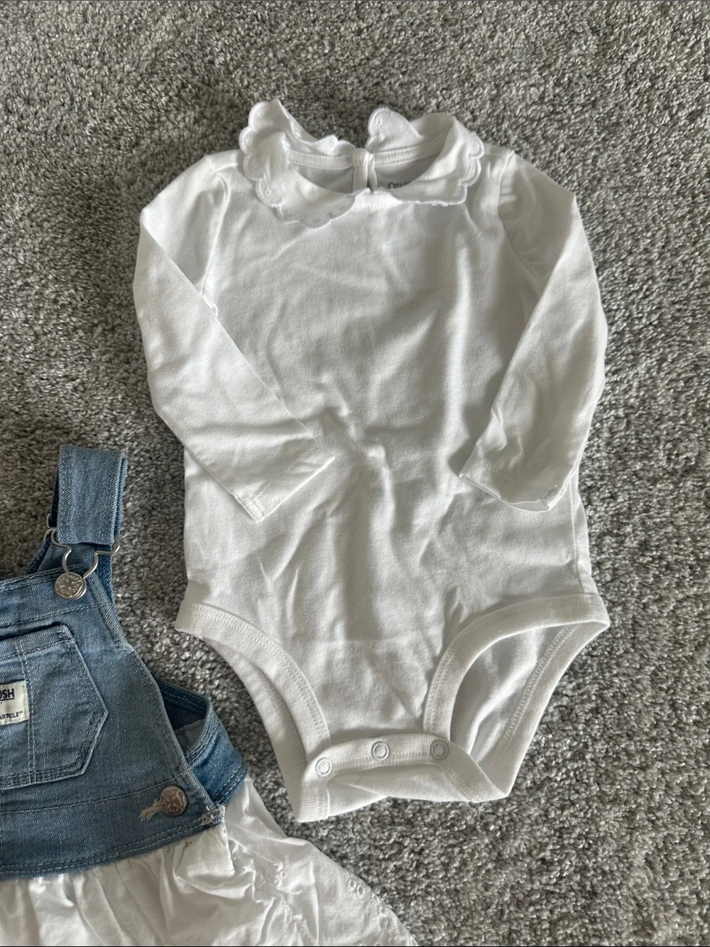 OshKosh B'gosh White Eyelet Dress with Bodysuit Set